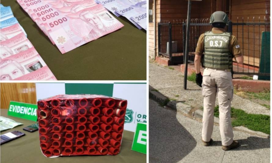 Carabineros incautó drogas, dinero y fuegos artificiales durante operativo en Valdivia