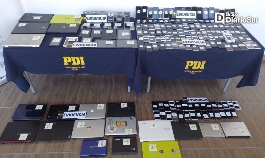 Un detenido y más de un centenar de aparatos electrónicos recuperados por la PDI Valdivia