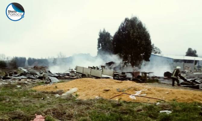 Pérdidas por más de 40 millones dejó incendio de mueblería en Paillaco