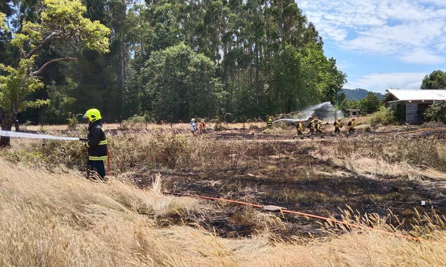Reportan incendio de pastizales en  Huellelhue