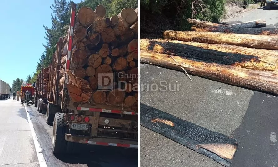 Bomberos de Los Lagos controlaron principio de incendio de un camión