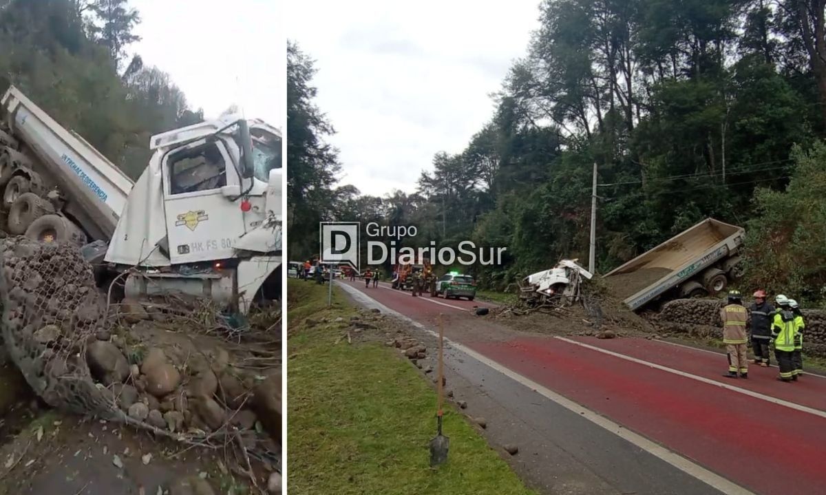 Conductor salva de milagro en ruta Los Lagos-Panguipulli: se lanzó de camión en movimiento