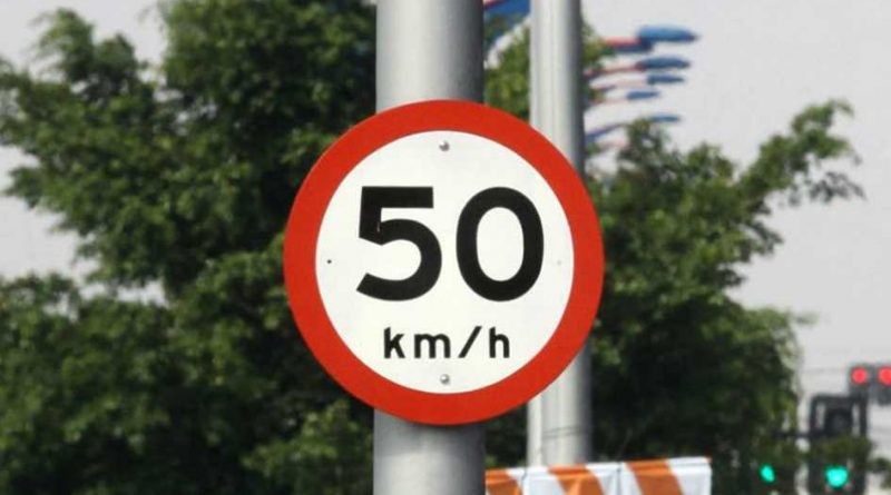 Zonas urbanas: velocidad máxima será de 50 KM/H